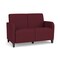 Lesro Siena Lounge Reception 2 Seat Tandem Seating No Center Arm, Walnut, OH Wine Upholstery SN2101 - alternate 1